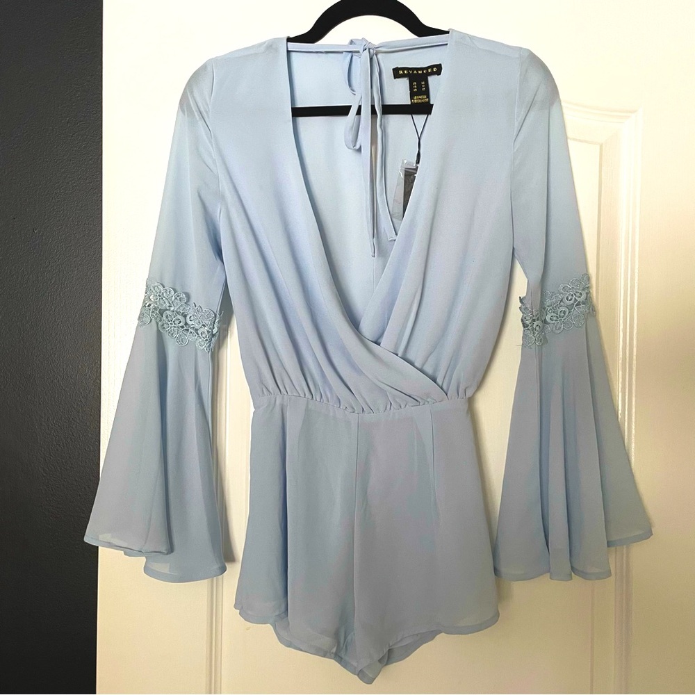 reVamped Blue Longsleeve Romper